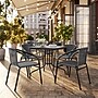 Flash Furniture Lila 28'' Square Table with 4 Rattan Stack Chairs, Gray (TLH073SQ037GY4)~#|#~E41B25E6-0E60-4CE5-AE1022E3D5C3C209_sc7