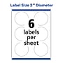 Avery Laser/Inkjet Round Multipurpose Labels, 3" Dia, Glossy White, 300 Labels/Box (94513)~#|#~E41C6B1E-E06D-470F-9E648CBFFD6896FA_sc7