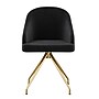 Martha Stewart Sora Velvet Swivel Task Chair, Black/Polished Brass (CH222119BKGLD)~#|#~E41E1A34-915D-4589-A33B99F0069F79E8_sc7