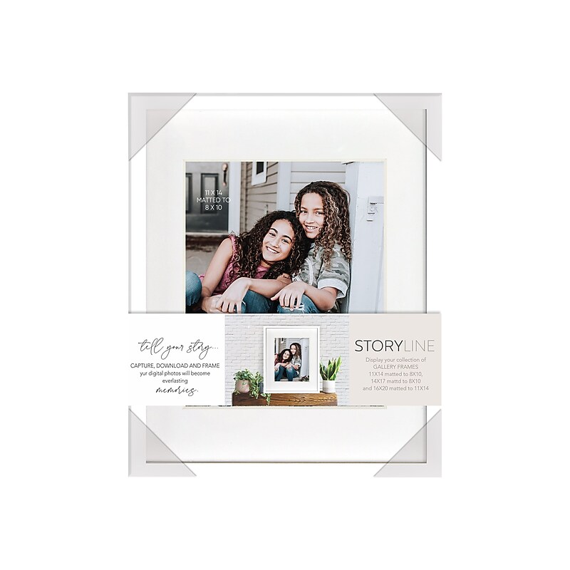 Enchante STORYLINE 11" x 14" Polystyrene Picture Frame, White (5C6914YA WHT) image 1