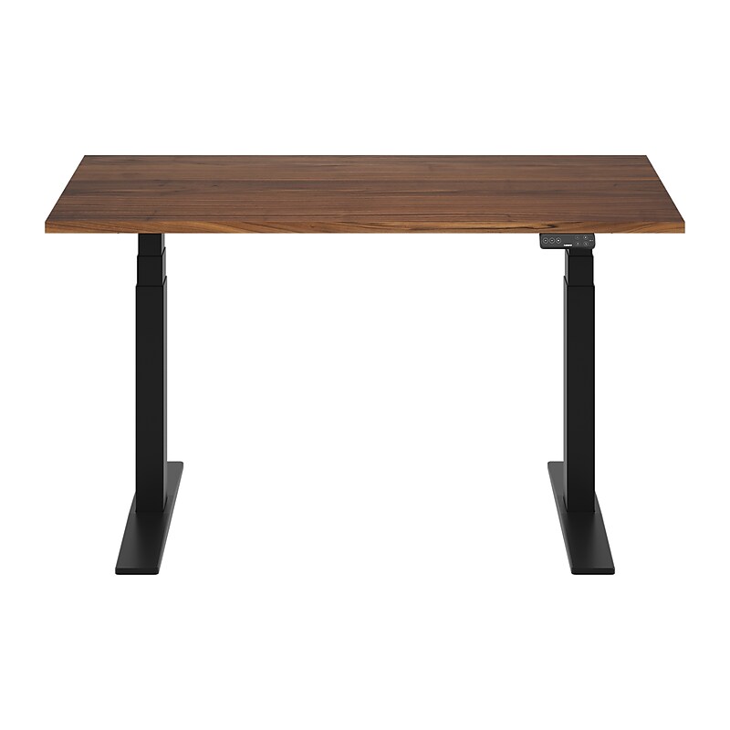 FlexiSpot E7COMMERCIAL 55''W Electric Height Adjustable Standing Desk, Black Walnut/Black(E7BCOM5528-BW) image 1
