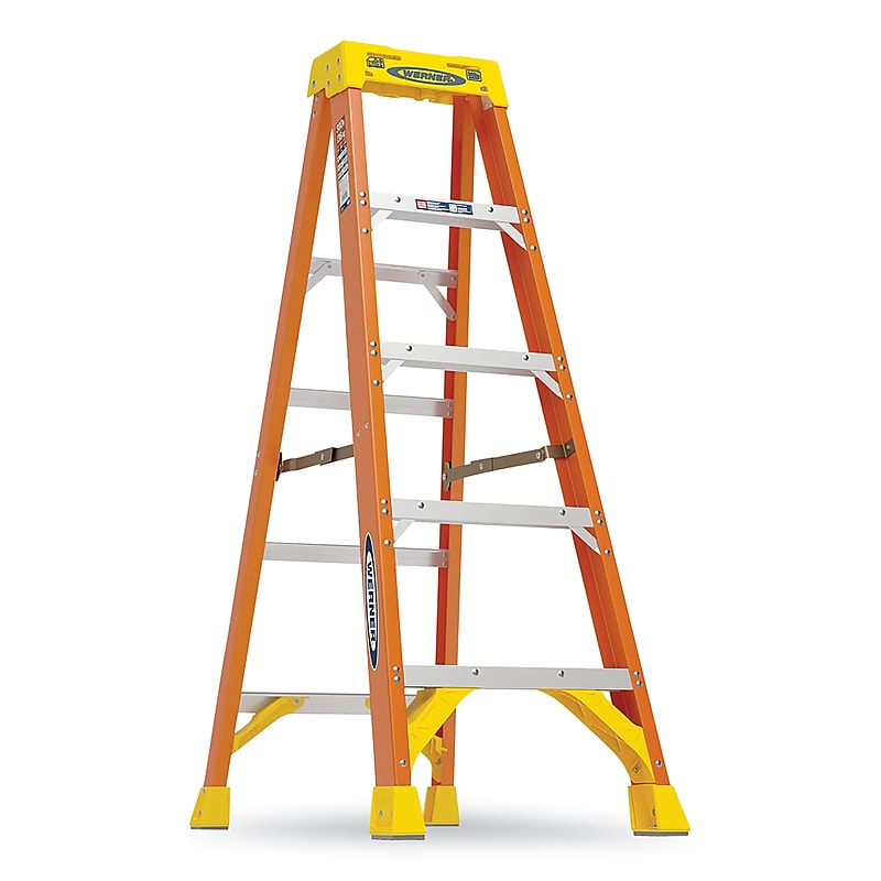 Werner 5' Fiberglass Step Ladder, 300 lbs. Capacity (6205) image 1