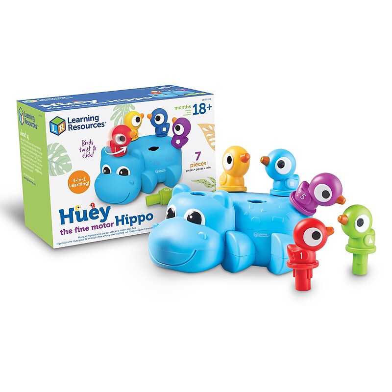 Learning Resources Huey The Fine Motor Hippo, Assorted Colors (LER9108) image 1