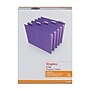 Staples Hanging File Folders, Letter, 1/5-Cut Tab, Letter Size, Purple, 25/Box (ST419200-CC)~#|#~E43B4F11-8896-4244-8C1440EF786B9BF4_sc7