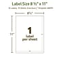 Avery EcoFriendly Laser/Inkjet Shipping Labels, Matte White, 8-1/2" X 11", 10 Labels/Pack (48809)~#|#~E43C4D99-6255-448E-9F16C508271F7645_sc7