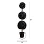 Nearly Natural UV Resistant Artificial Halloween Black Triple Ball Boxwood Topiary, 5' (T5175)~#|#~E43DECE8-4899-4EF0-854DE4F220A3E387_sc7