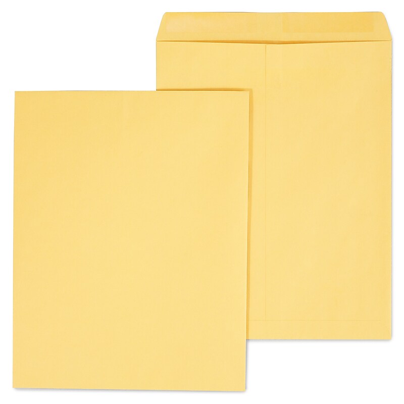 Staples Gummed Kraft Catalog Envelopes, 11.5" x 14.5", Brown, 100/Box (SPL534776) image 1