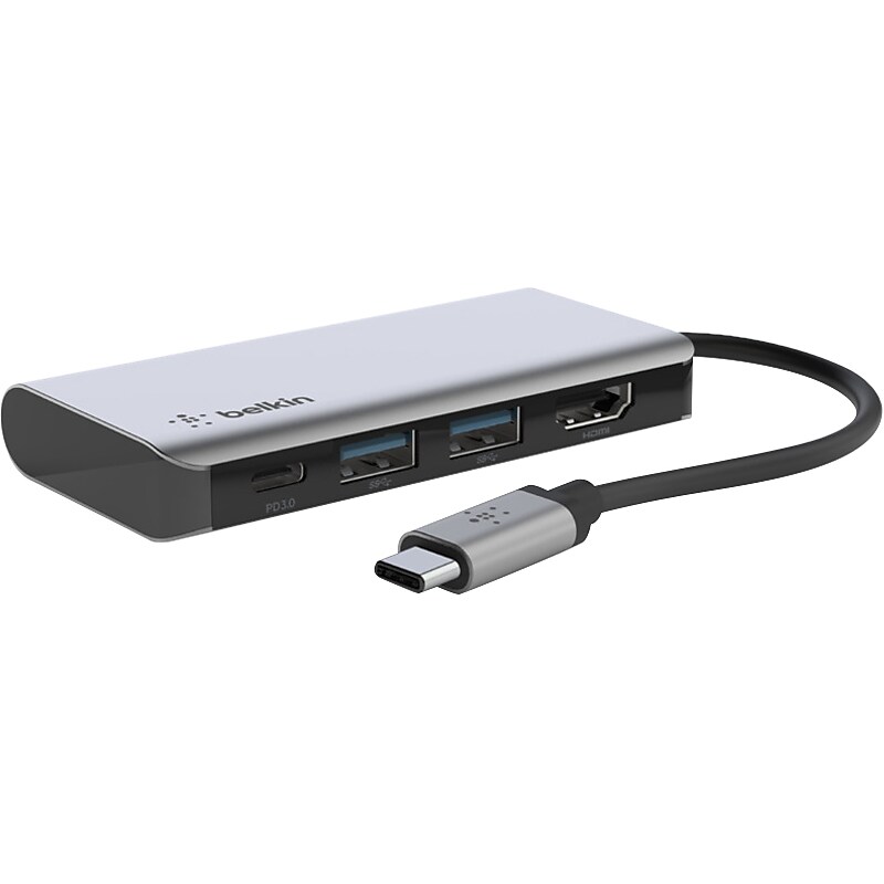 Belkin USB-C to Multiport Video Adapter, Gray/Black (AVC006BTSGY) image 1