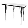 Correll Trapezoid Activity Table, 48" x 24", Height-Adjustable, Frosty White/Black (A2448DE-TRP-80)~#|#~E4448A93-4429-44AA-849BEB9C50CF2E9E_sc7