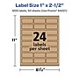 Avery Laser/Inkjet Multipurpose Labels, 2.5" x ", Kraft Brown, 1200/Box (94221)~#|#~E44EEFF2-E42F-4EAA-8BFFDF01BEAC4E9F_sc7