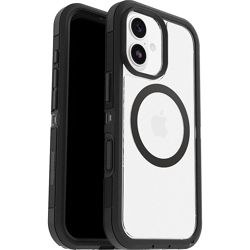 OtterBox Defender Series Pro XT Clear MagSafe Case for iPhone 17, Shock Absorbing, Clear/Black (77-98482) image 1