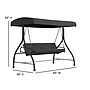 Flash Furniture Tellis 3-Seat Outdoor Converting Patio Swing, Black (TLH007BK)~#|#~E450C685-D3C5-470F-8E9D23F7BAA2080F_sc7