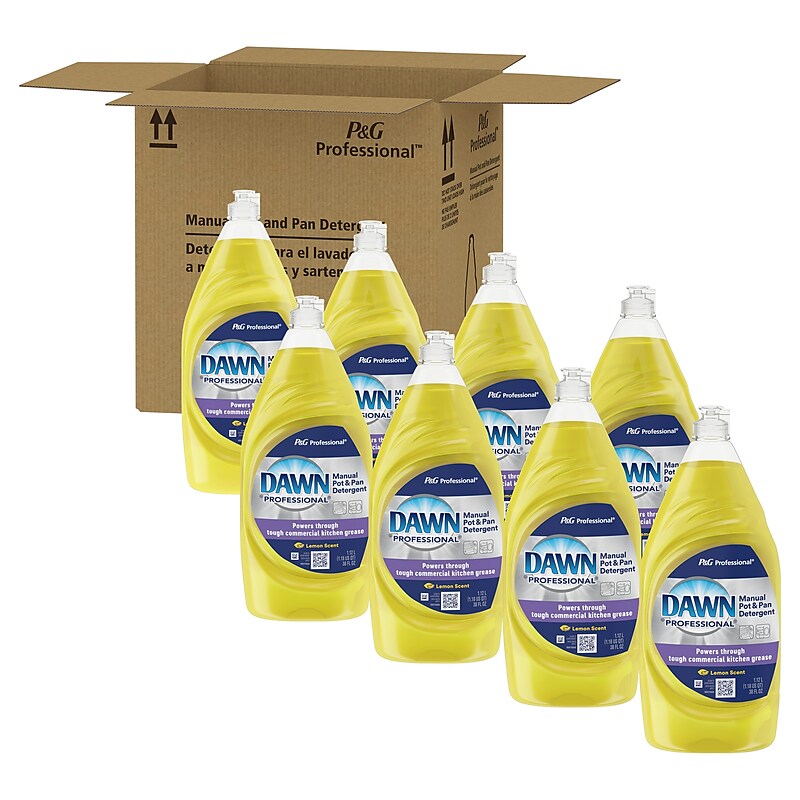Dawn Professional Liquid Dish Soap, Lemon, 38 oz., 8/Carton (45113) image 1