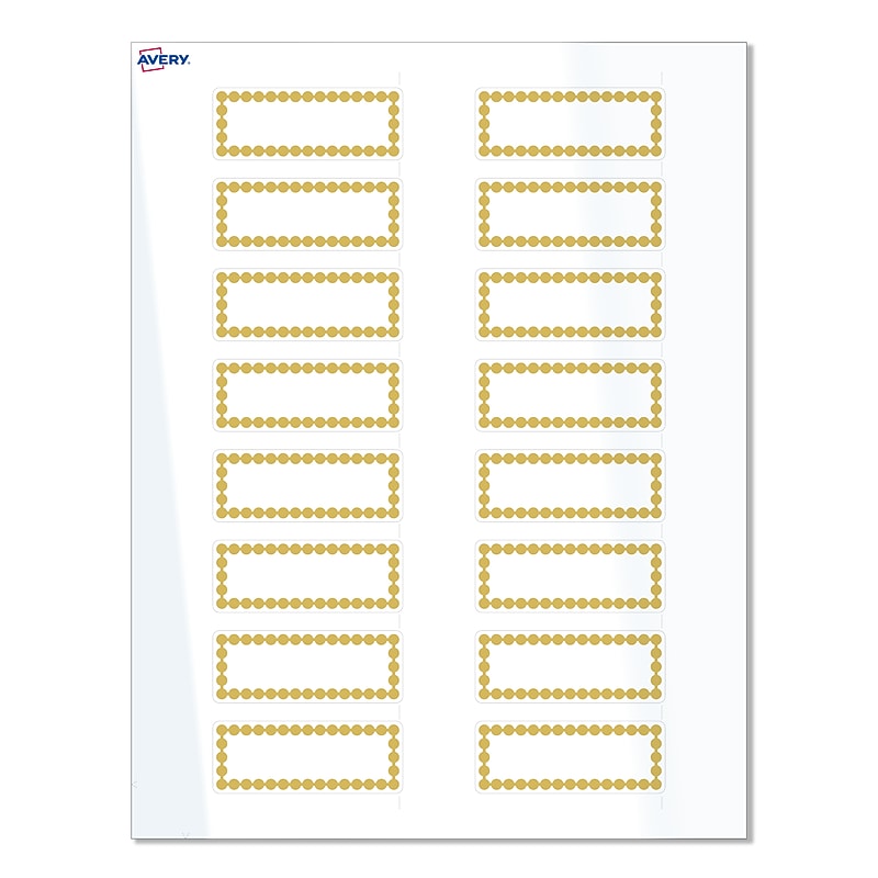 Avery Laser/Inkjet Rectangle Multipurpose Labels, 1" x 2-5/8", White, 160/Pack (S00-D1G) image 1