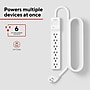 Staples TECH 6-Outlet Surge Protector, 12', 1800 Joules, White (ST62768)~#|#~E456578D-E78B-48BF-B4EC13B971A1EAC5_sc7
