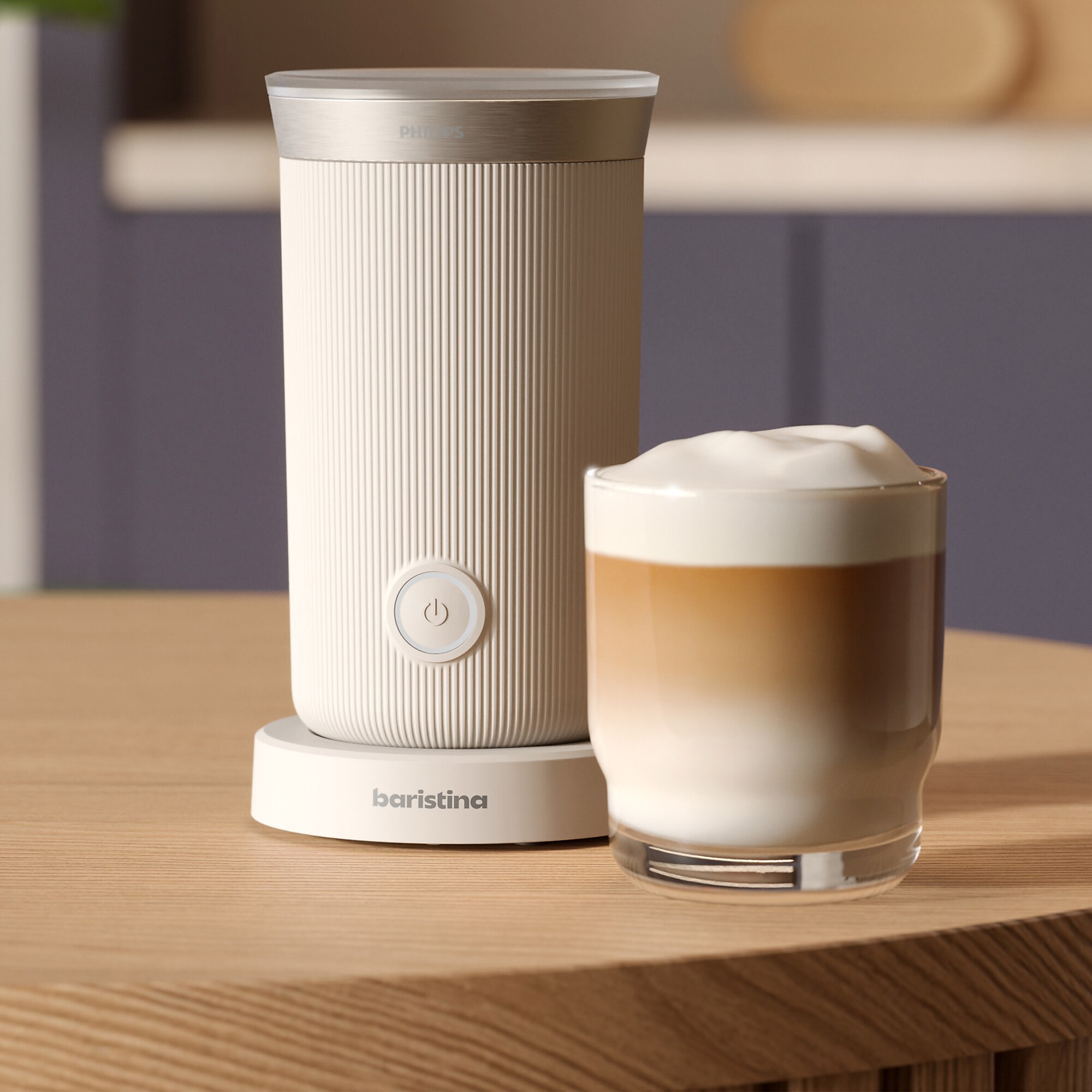 Philips Baristina Milk Frother, Milky White (BAR31100) Sansujyuku sansujyuku.com