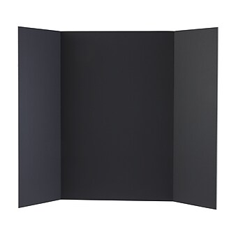 Staples Tri-Fold Poster Board, 4' x 3', Black/White (27135)
