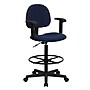 Flash Furniture Ergonomic Fabric Drafting Stool, Adjustable Arms, Navy Blue (BT659NVYARMS)~#|#~E4571929-2F8B-46EC-9ED50982C8A3249B_sc7