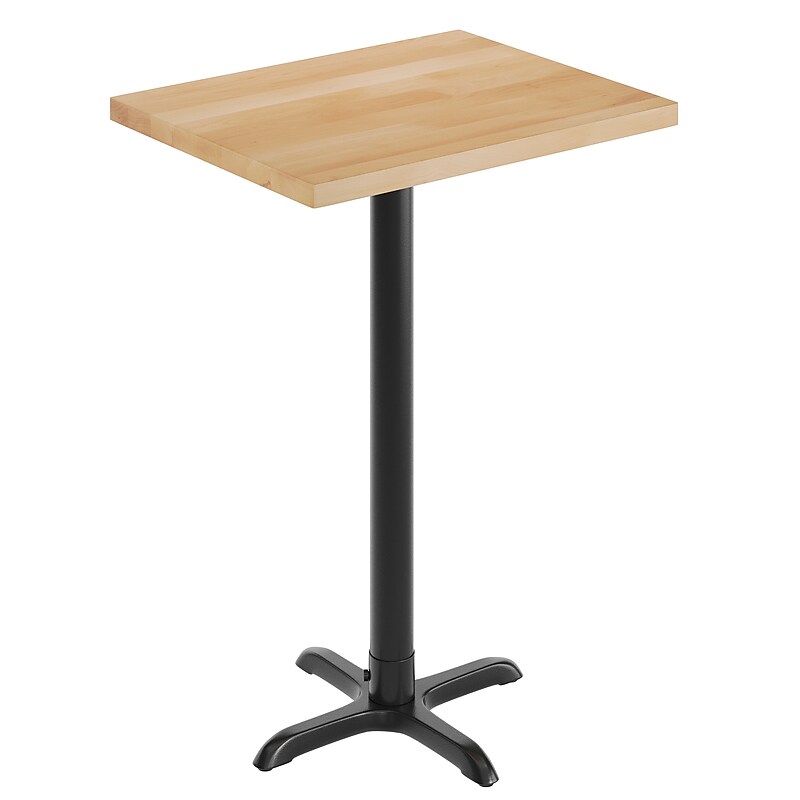 Flash Furniture Bennett Wooden Commercial Indoor Table, 30" x 24", Natural Top/Black Base (GSF2430NTT2222B) image 1