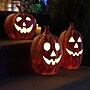 Haunted Hill Farm 3-Piece Spooky Lighted LED Jack O Lantern Set, Battery Operated, Rustic Orange (HHRSSET3PMP-ORG)~#|#~E45BF791-72EB-4758-B649C912BC526BFE_sc7