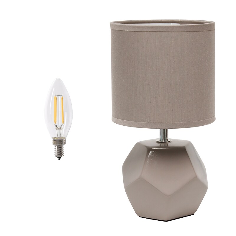 Simple Designs 10.24" LED Table Lamp, Gray (LT2065-GRY-LB) image 1