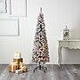 Nearly Natural 6-ft Flocked Pencil Artificial Christmas Tree with 300 Clear Lights and 438 Bendable Branches (T1906)~#|#~E462996B-DD06-4EA8-8310D159F9A41C56_sc7