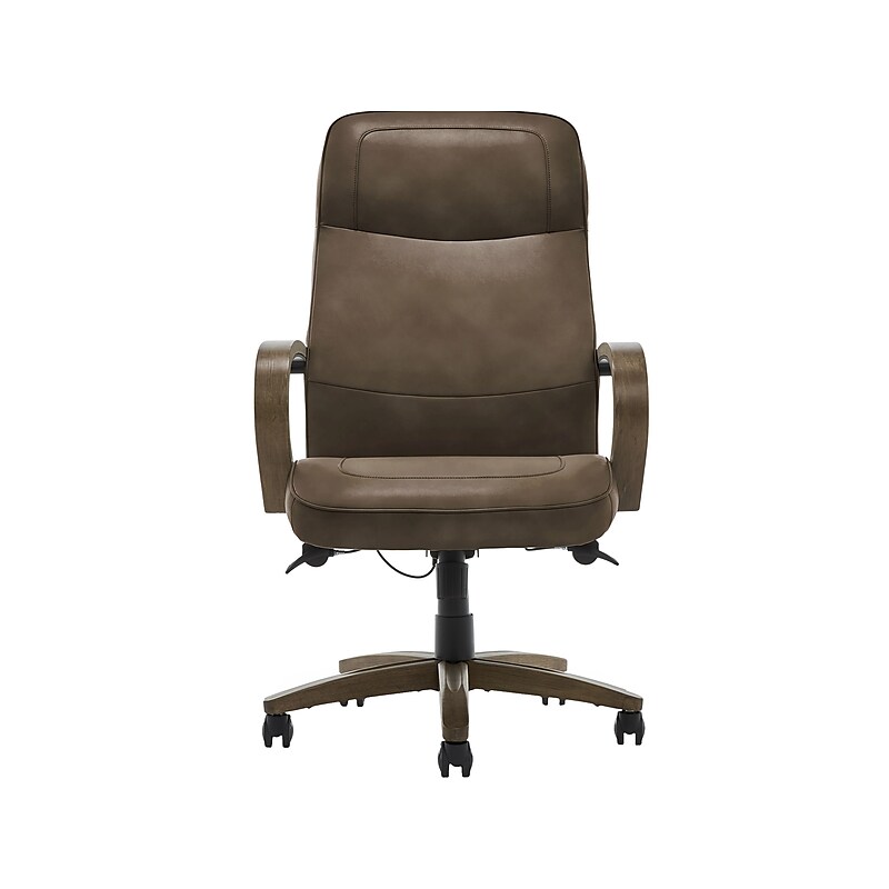 Thomasville Furniture Lockhart Ergonomic Bonded Leather Swivel Executive Chair, Brown (51494-BRN) image 1