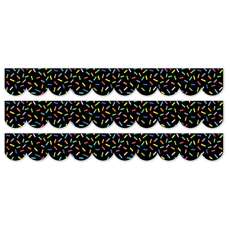 Creative Teaching Press Core Decor EZ Border, 3" x 2', Sprinkles on Black, 24/Pack, 3 Packs/Bundle (CTP11055-3) image 1