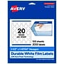 Avery Laser/Inkjet Decorative Edge Waterproof Multipurpose Labels, 1.8704"  x 1.5", White, 2000/Box (94120)~#|#~E46954A6-5539-4E9A-B92485F5034C6703_sc7