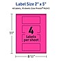 Avery Laser/Inkjet Rectangle Multipurpose Labels, 2" x 5", Neon Magenta, 40/Pack (94241)~#|#~E46F7AB9-A0FE-4B26-98DDBACB5F3124D4_sc7