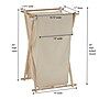 Household Essentials X‑Frame Wood Laundry Hamper with Folding Beech Frame and Washable Cream Poly‑Cotton Bag (HH6785-1)~#|#~E471AE34-9D28-4CC4-B6879CF63AAA6ACA_sc7