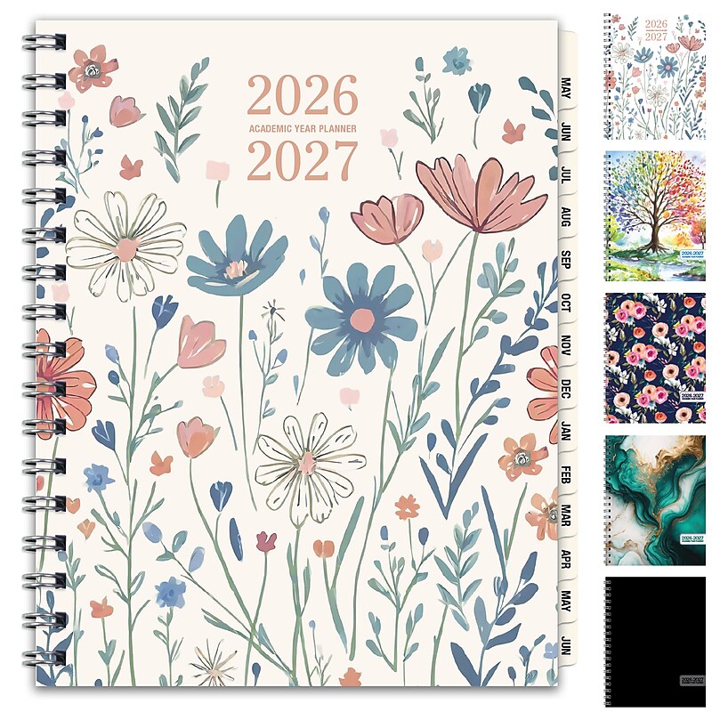 2026-2027 Excello Brands 8.5" x 11" Academic Weekly & Monthly Planner, Paperboard Cover, Pick Your Own Cover (NAY27-8511-F) image 1