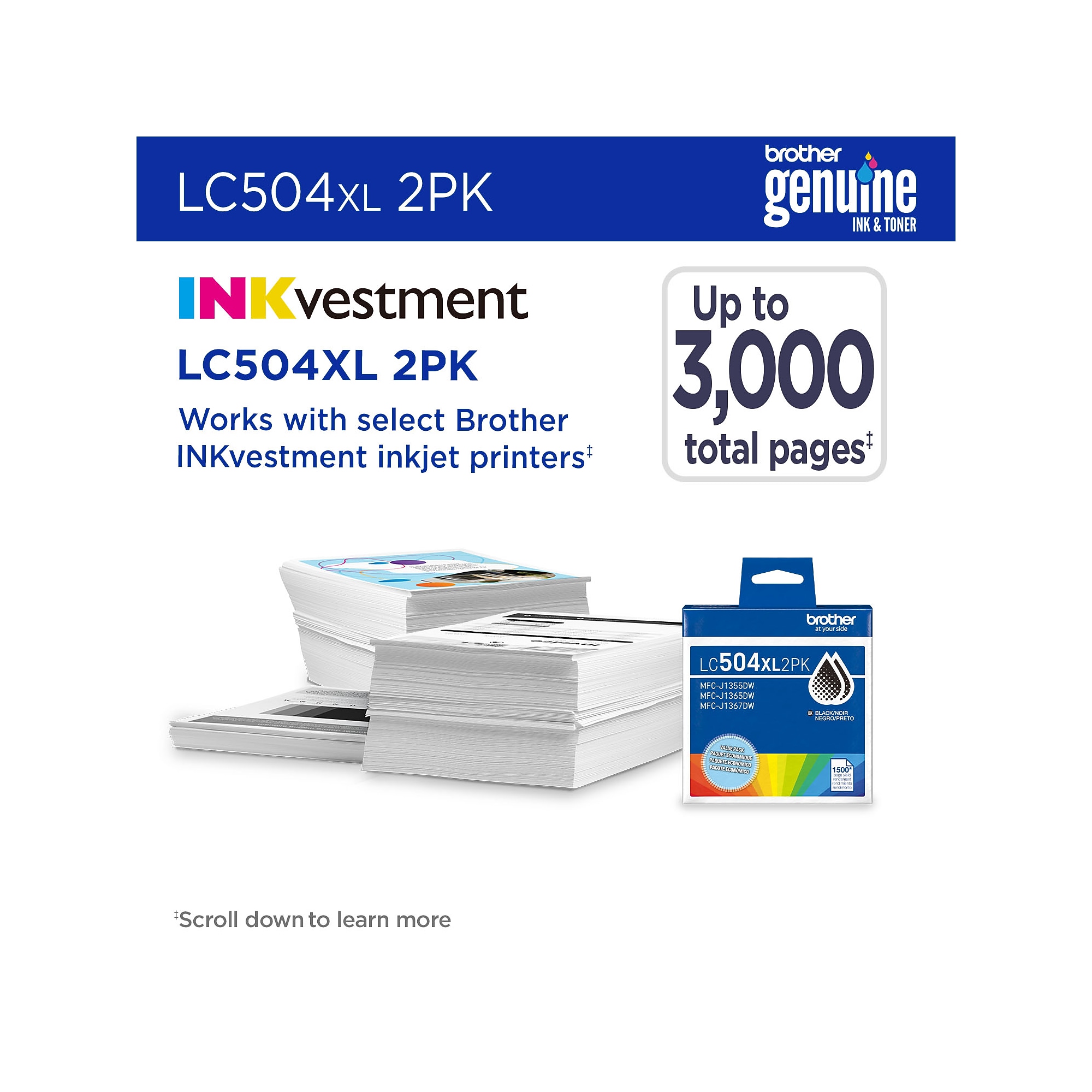 Brother LC504XL Black High Yield Ink Cartridge (LC504XL2PKS) Sansujyuku sansujyuku.com