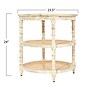 Storied Home 23.5"Dia. Wooden Round End Table, 2 Shelves, Distressed White (EC0199)~#|#~E4856F2A-B2D4-4786-93520E7D9F52A0AD_sc7