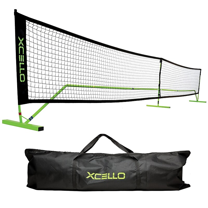 Xcello Sports Portable Pickleball Net System with Carry Bag, Black/Green (XS-PB-NET-1) image 1