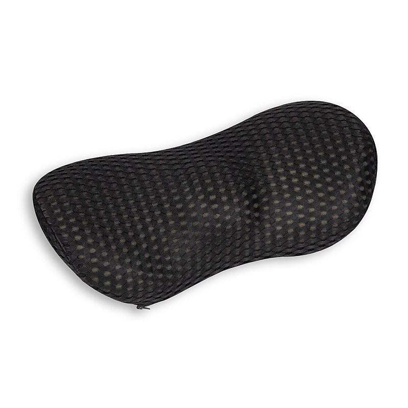 Mind Reader Memory Foam Back Cushion Lumbar Support Pillow with Air-Cloud Technology, Black (LUMBACK-BLK) image 1