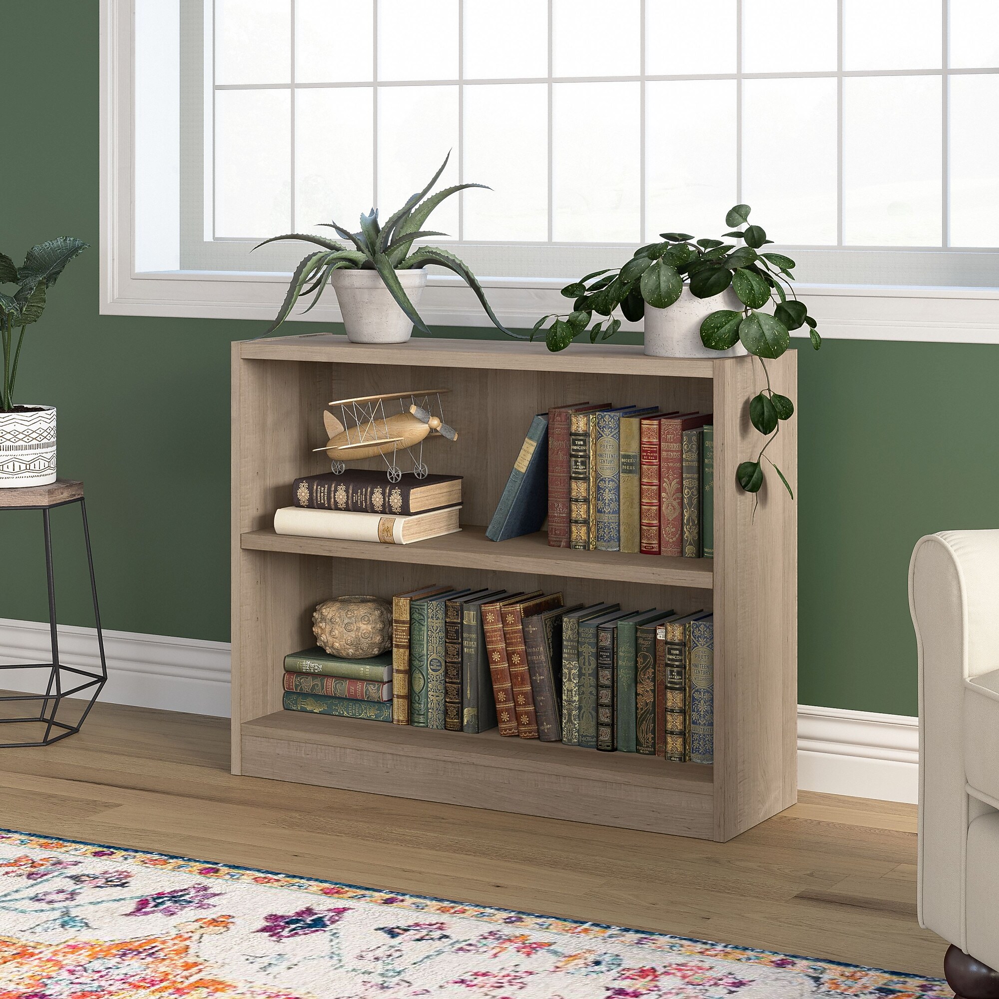 Bush Furniture Universal 30″H 2-Shelf Bookcase with Adjustable Shelf, Ash Gray Laminated Wood (WL12426) Sansujyuku sansujyuku.com
