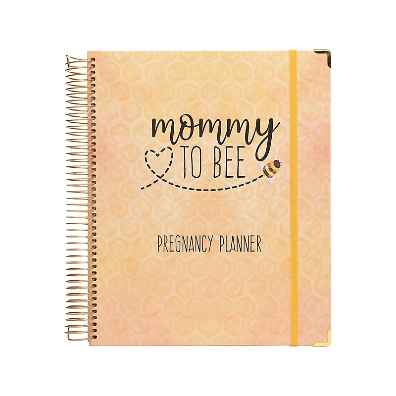 Global Printed Products Mommy to BEE 10.5" x 11.5" Weekly & Monthly Pregnancy Planner, Hardsided Cover, Beige/Black (GPP-0108) image 1