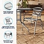 Flash Furniture Lila Glass Top Metal Table with 4 Stack Chairs, 31.5'' Round Silver (TLH072RD017CSV4)~#|#~E48C5CE6-CDA7-4E29-BBD8E4A58C6C6D31_sc7
