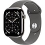 Apple Watch Series 11 GPS + Cellular Smartwatch, 42mm, Natural Titanium Case, Stone Gray Sport Band, Small/Medium (MF8M4LW/A)~#|#~E48DDAE3-FFED-417B-83A2DED04DEC53C9_sc7