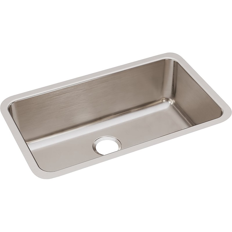 Elkay Lustertone Classic Single-Bowl Undermount Sink, 10" x 30.5" x 18.5", Stainless Steel, Lustrous Satin (ELUH281610) image 1