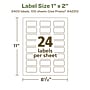 Avery EcoFriendly Laser/Inkjet Rectangle Multipurpose Labels, 1" x 2", White, 2400/Box (94220)~#|#~E49328CE-5812-45DA-A01BECF40DABEB13_sc7