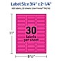Avery Laser/Inkjet Rectangle Multipurpose Labels, 0.75" x 2.25", Neon Magenta, 600/Pack (94216)~#|#~E49D488E-37C8-486F-B86DCCD1A8C8C530_sc7