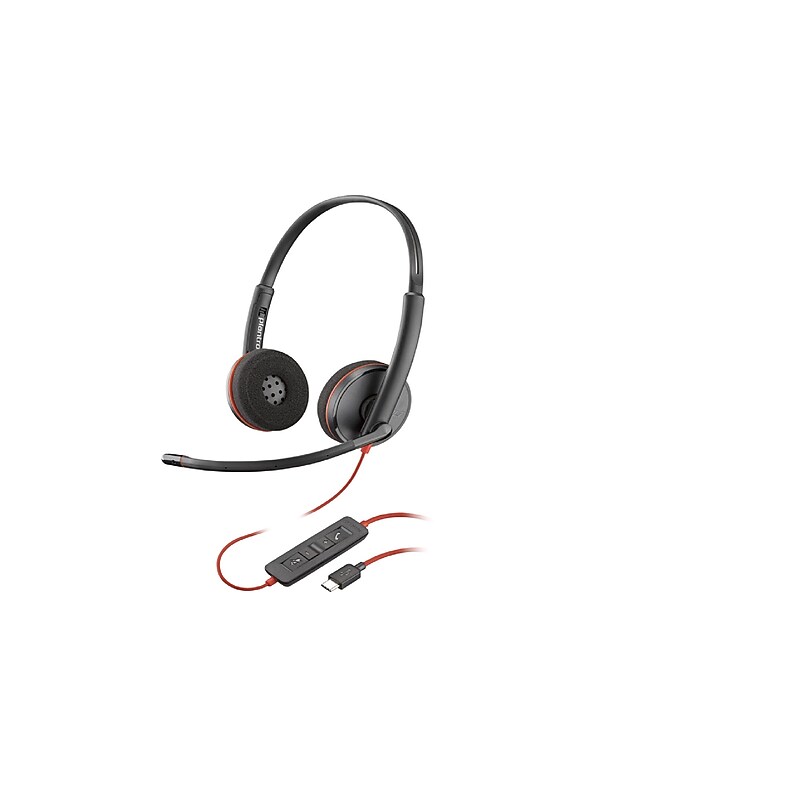 Poly Blackwire C3220 Binaural Wired Noise Canceling Headset, Black (8M3U6A6#ABA) image 1