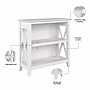 Bush Furniture Key West 30"H 2-Shelf Bookcase with Adjustable Shelf, Pure White Oak (KWB124WT-03)~#|#~E4AA82A4-6CBB-41AF-92468A674828CC1A_sc7