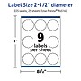 Avery TrueBlock Laser/Inkjet Decorative Edge Multipurpose Labels, 2.5" Dia., White, 225/Pack (94516)~#|#~E4AC6EFB-F1AE-486A-B0A8F8F904174932_sc7