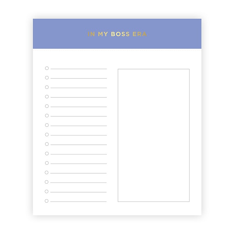 lake + loft Split List Notepad, 6” x 7”, Boss Era Periwinkle, 100 Sheets (SLSWNP-001) image 1