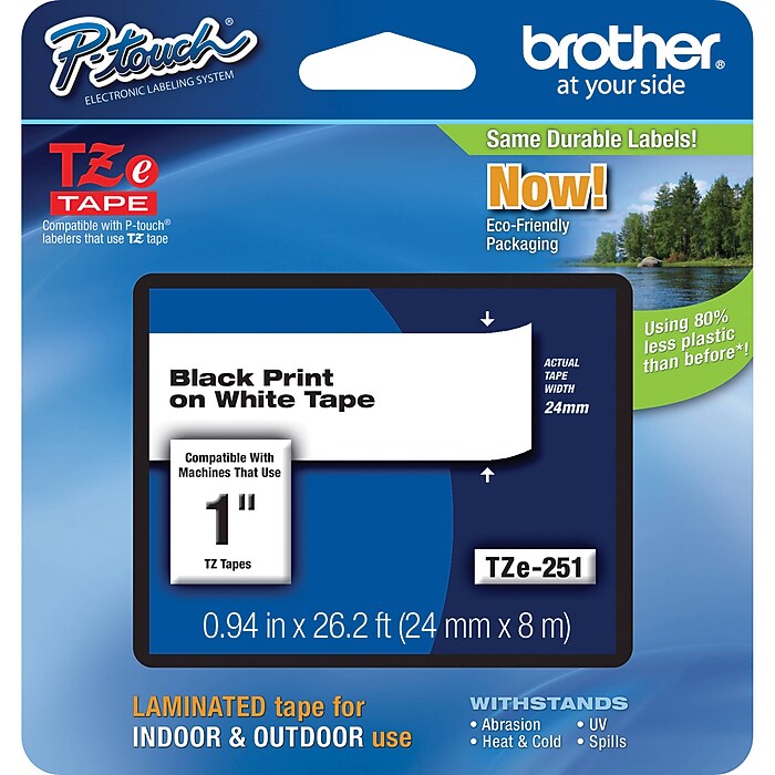Brother P-touch TZe-251 Laminated Label Maker Tape, 1