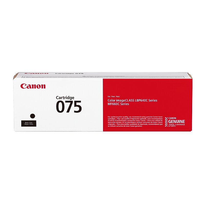 Canon 075 Black Standard Yield Toner Cartridge, Prints Up to 1,300 Pages (6365C001) image 1