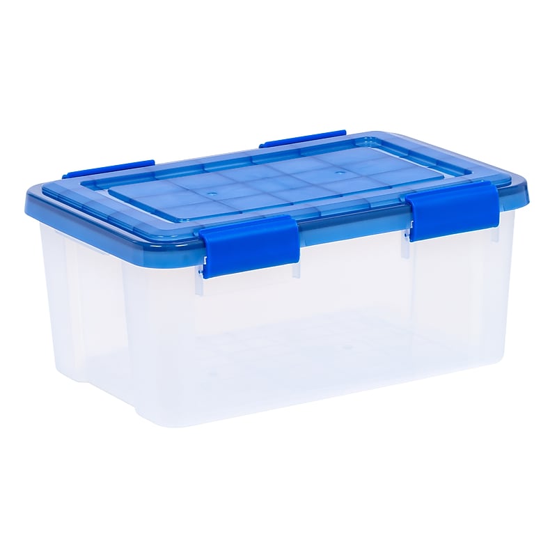 Iris 19 Quart Element Resistant Ultimate Clear Latching Plastic Storage Bin, Clear, 5/Pack (500137) image 1
